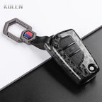Car Key Cover Compatible with Toyota Camry RAV4 Fortuner Hilux Auris Corolla Avensis Verso Yaris Aygo; Scion tC – Carbon Fiber Style