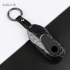 Car Key Cover Compatible with Mercedes-Benz C E S Class GLC GLB CLA CLS W223 W214 W206 X254 S400 S450 S480 – Carbon Fiber Style