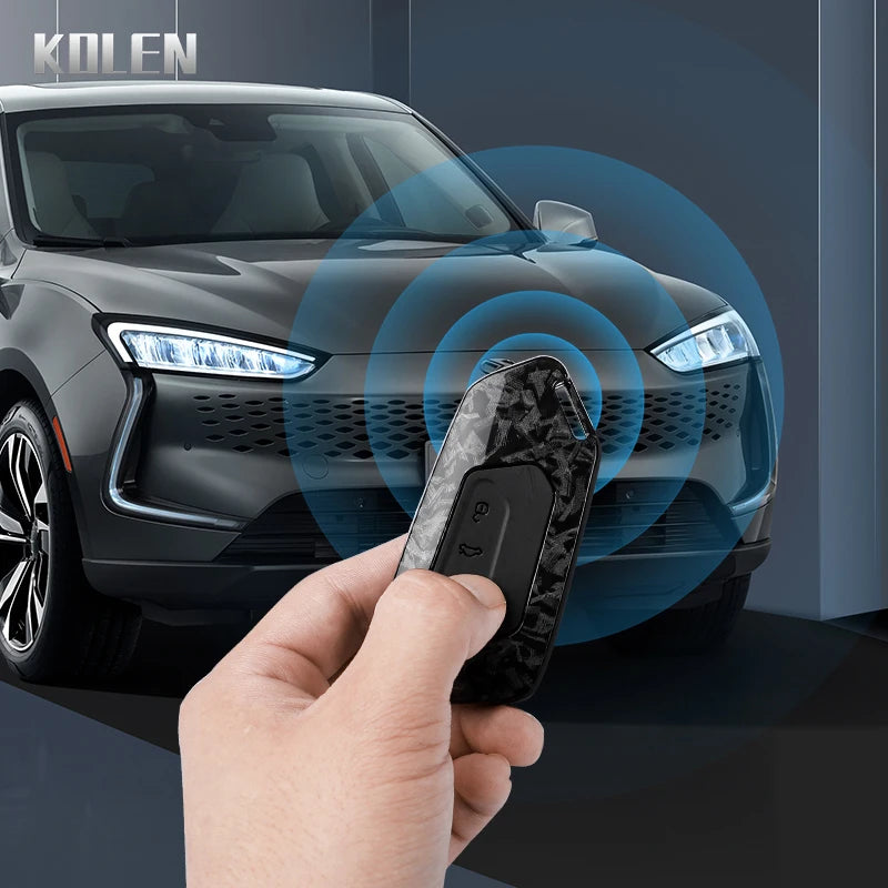 Car Key Cover Compatible with Volkswagen (VW) Golf 8 MK8 ID3 ID.4; CUPRA; Skoda Octavia A8; SEAT Leon MK4 – Carbon Fiber Style