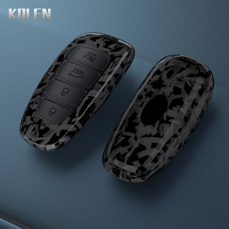 Car Key Cover Compatible with Hyundai Sonata SEL EV 6 8 IONIQ 5 Nexo Tucson Sonata 2020 Grandeur 2020 Sonata Limited – Carbon Fiber Style