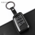 Car Key Cover Compatible with Volkswagen (VW) Passat B8 Magotan; Skoda Superb A7 Kodiaq; SEAT – Carbon Fiber Style