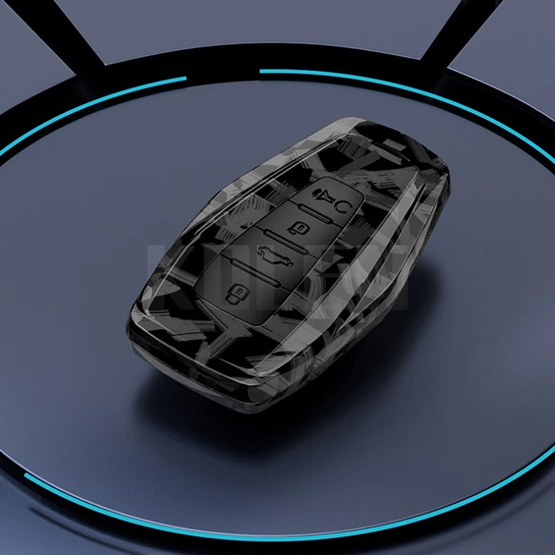 Car Key Cover Compatible with Geely Coolray X6 Geometry C Emgrand Global Kulrey Hawk GX7 Okavango – Carbon Fiber Style