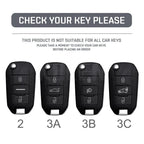Car Key Cover Compatible with Peugeot 208 301 307 308 508 2008 3008 5008 Expert; Citroen C3 C4 C5 Cactus C6 C8 – Carbon Fiber Style