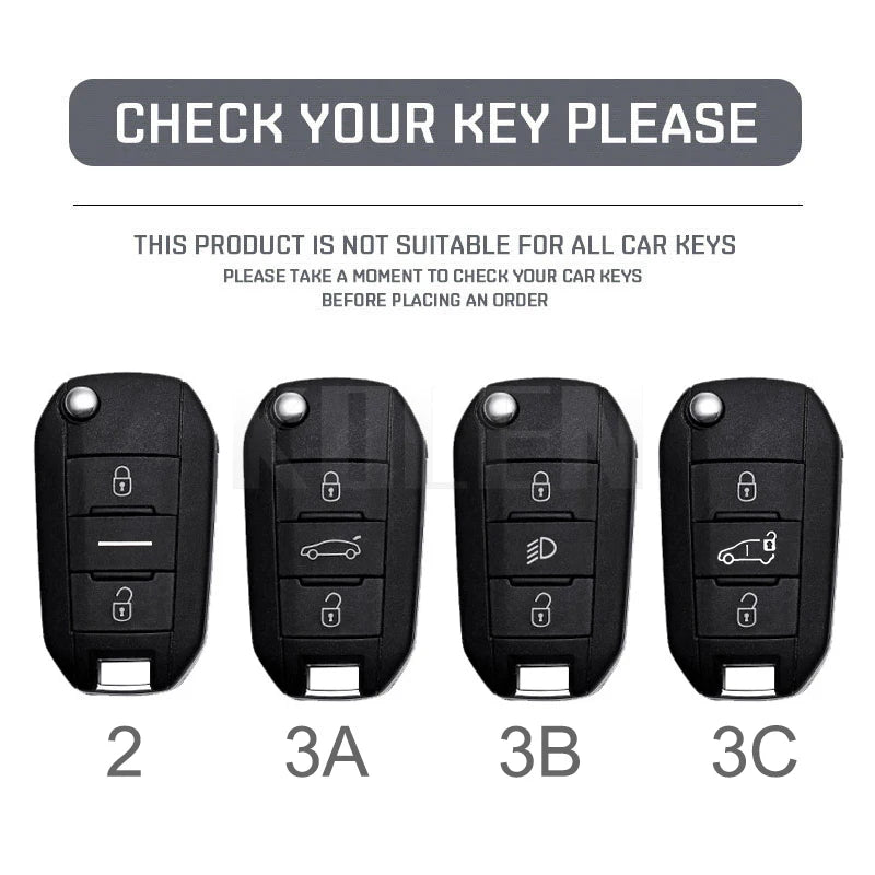Car Key Cover Compatible with Peugeot 208 301 307 308 508 2008 3008 5008 Expert; Citroen C3 C4 C5 Cactus C6 C8 – Carbon Fiber Style