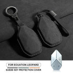 Suede Remote Key Fob Cover Compatible with Fang Cheng Bao (Equations) Leopard 5, Leopard 8, Leopard 3