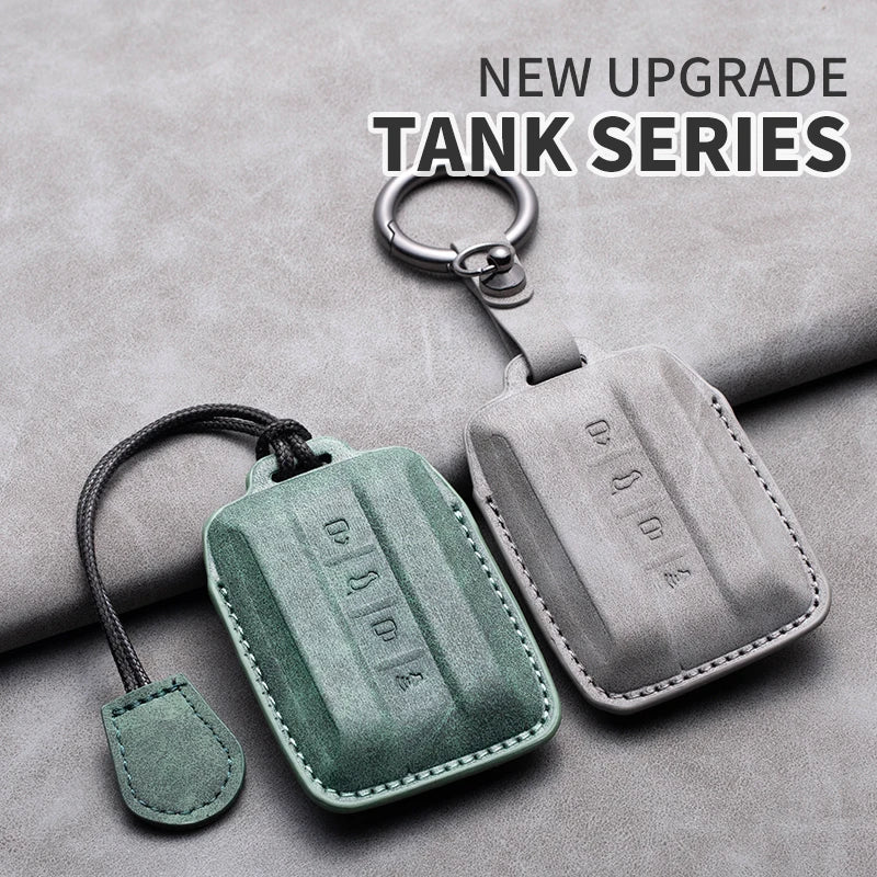 Leather Remote Key Fob Case Compatible with TANK 300, 500