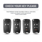 Car Key Cover Compatible with Chevrolet Cruze Aveo Trax Sail Malibu Captiva; Opel/Vauxhall Astra J Corsa Insignia Mokka – Carbon Fiber Style