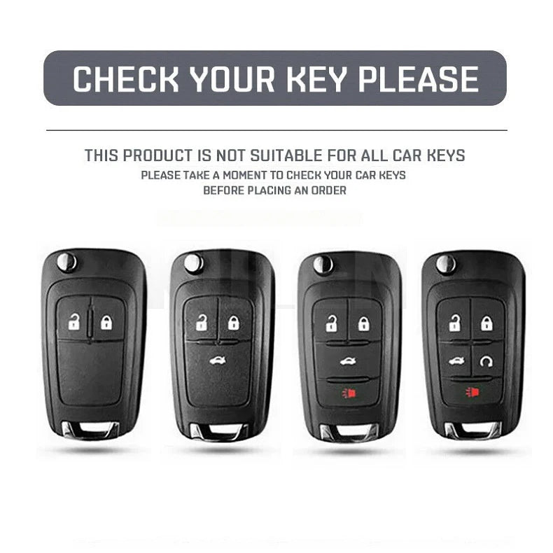 Car Key Cover Compatible with Chevrolet Cruze Aveo Trax Sail Malibu Captiva; Opel/Vauxhall Astra J Corsa Insignia Mokka – Carbon Fiber Style