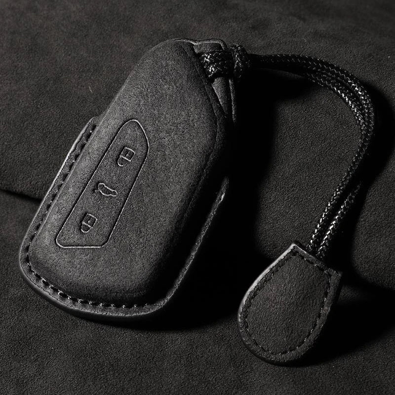 Suede Keyless Car Key Cover Compatible with VW Volkswagen GTI, R, MK8, Golf 8, ID.3, ID.4, ID.6