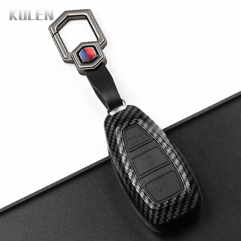 Car Key Cover Compatible with Ford Focus 3 4 ST Mondeo MK3 MK4 Fiesta Fusion Kuga – Carbon Fiber Style