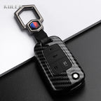 Car Key Cover Compatible with Chevrolet Cruze Aveo Trax Sail Malibu Captiva; Opel/Vauxhall Astra J Corsa Insignia Mokka – Carbon Fiber Style
