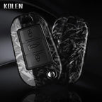 Car Key Cover Compatible with Peugeot 208 301 307 308 508 2008 3008 5008 Expert; Citroen C3 C4 C5 Cactus C6 C8 – Carbon Fiber Style