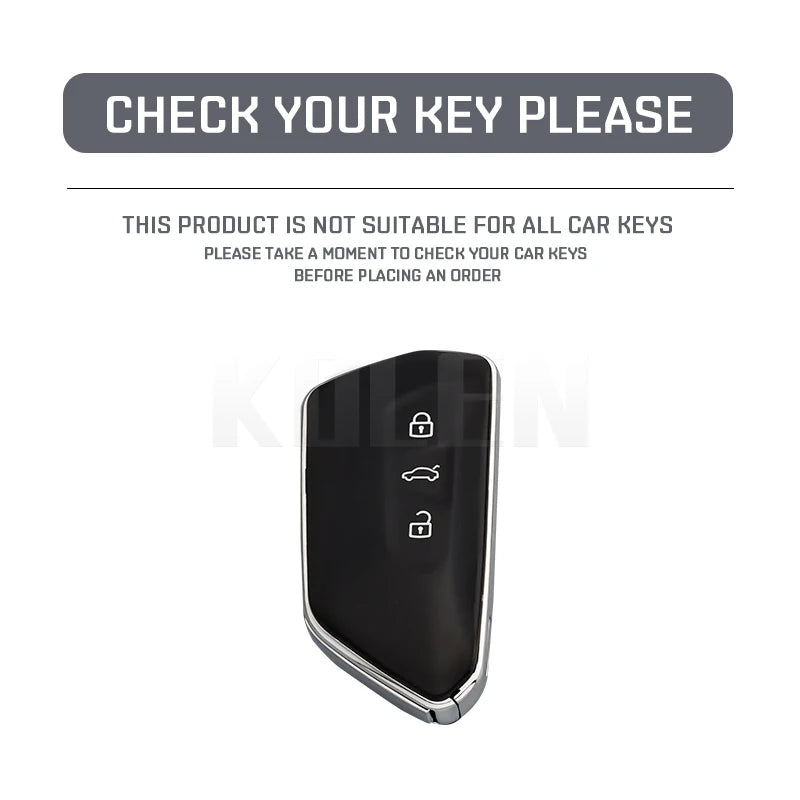 Car Key Cover Compatible with Volkswagen (VW) Golf 8 MK8 ID3 ID.4; CUPRA; Skoda Octavia A8; SEAT Leon MK4 – Carbon Fiber Style