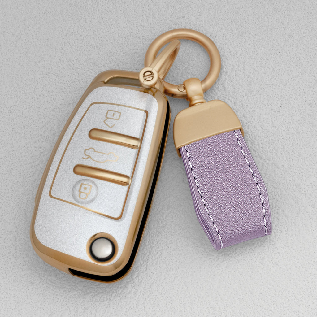 Quicksand Gold TPU Car Key Fob Cover for Audi A3, A4, A6, RS3, Q3, Q7, TT & S3 – 8L, 8P, 8V, B6, B7, B8, C5, C6, 4F