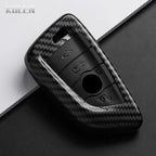 Car Key Cover Compatible with BMW X1 X3 X5 X6 X7 1 3 5 6 7 Series G20 G30 G11 F15 F16 G01 G02 F48 – Carbon Fiber Style