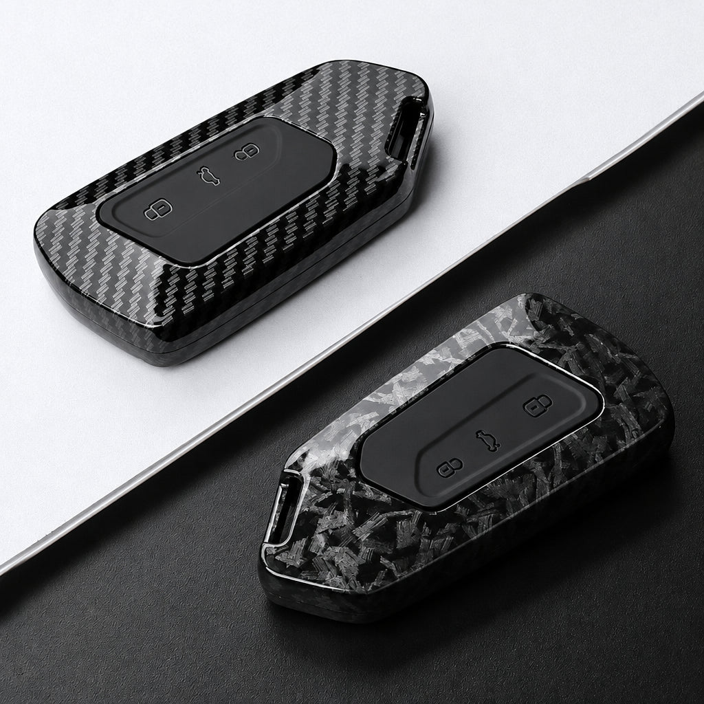 Car Key Cover Compatible with Volkswagen (VW) Golf 8 MK8 ID3 ID.4; CUPRA; Skoda Octavia A8; SEAT Leon MK4 – Carbon Fiber Style
