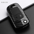 Car Key Cover Compatible with Chevrolet Cruze Aveo Trax Sail Malibu Captiva; Opel/Vauxhall Astra J Corsa Insignia Mokka – Carbon Fiber Style