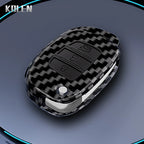 Car Key Cover Compatible with Hyundai Solaris Creta ix25 Kona Tucson Santa Fe Sonata Elantra ix35 i20 HB20 ix45 – Carbon Fiber Style