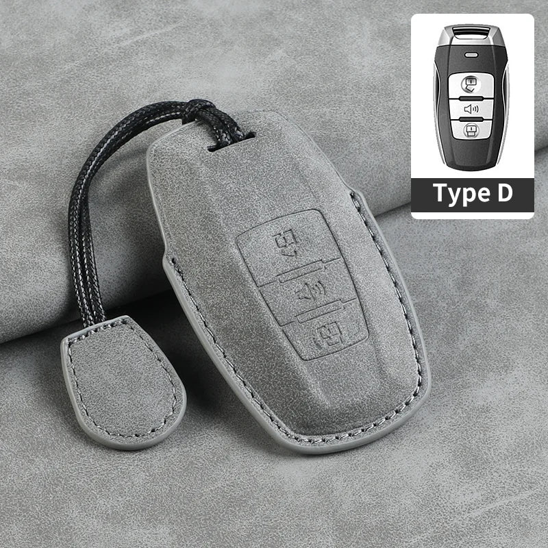 Leather Car Key Cover Compatible with Great Wall Haval/Hover H6, H7, H8, H4, H9, F5, F7, H2S, H3, H5, M6, Dargo, B07, A07