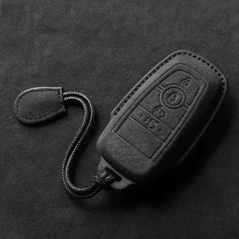 Suede Keyless Remote Key Cover Compatible with Ford F150 / F-150 Raptor