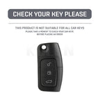 Car Key Cover Compatible with Ford B-Max C-Max Eco Sport Galaxy Fiesta Focus 2 Ecosport Kuga Escape Falcon – Carbon Fiber Style