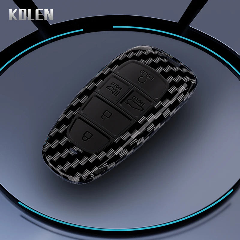 Car Key Cover Compatible with Hyundai Sonata SEL EV 6 8 IONIQ 5 Nexo Tucson Sonata 2020 Grandeur 2020 Sonata Limited – Carbon Fiber Style
