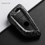 Car Key Cover Compatible with BMW X1 X3 X5 X6 X7 1 3 5 6 7 Series G20 G30 G11 F15 F16 G01 G02 F48 – Carbon Fiber Style