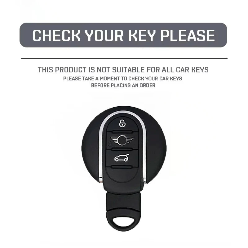 Suede Car Key Fob Cover Compatible with BMW MINI Cooper S, One, JCW, F54, F55, F56, F57, F60, Clubman, Countryman