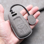 Leather Car Key Fob Cover Compatible with Audi A1, A3, 8P, A4, B8, B9, A5, A6, C7, A7, A8, Q3, Q5, Q7, Q8, C8, D5, 4M, RS3, S4, S5, S7, TT, e-tron