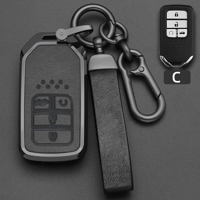 Zinc Alloy Car Key Fob Cover for Honda Civic, Accord, CR-V, Pilot, Fit, Odyssey, Jazz, CR-Z, HR-V, Vezel & City – 2018–2020