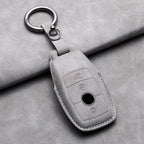 Leather Car Key Cover Compatible with Mercedes-Benz A-Class, C-Class, E-Class, S-Class, G-Class, GLC, CLE, CLA, W177, W205, W213, W222, X167, AMG
