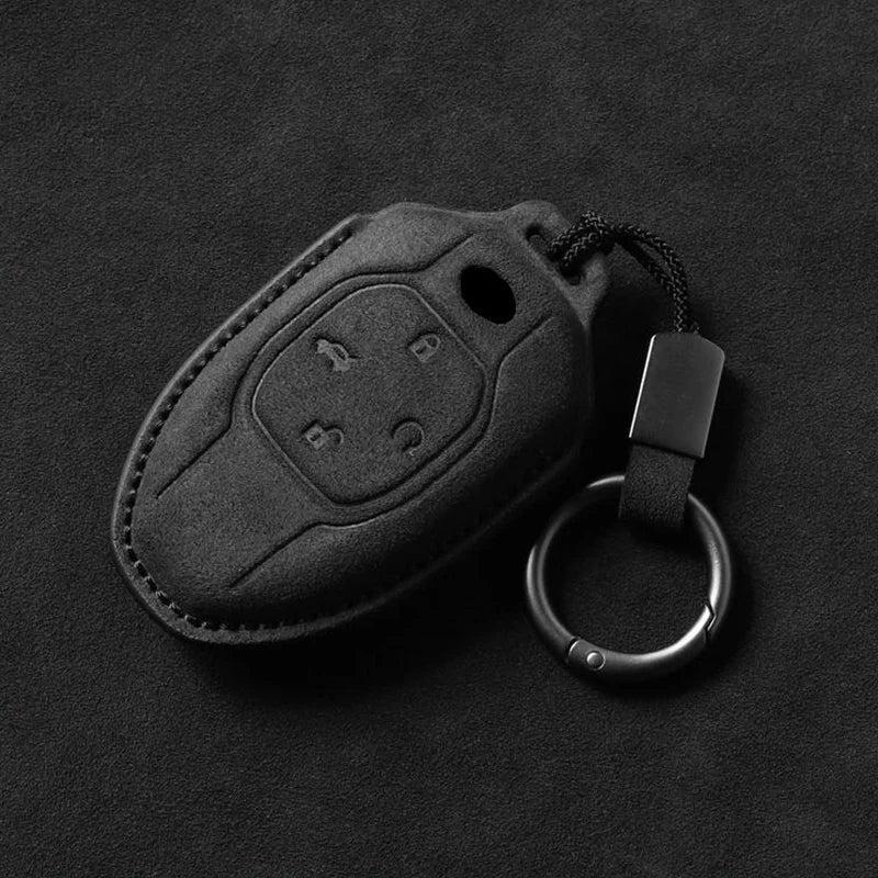 Suede Keyless Car Key Cover Compatible with GAC Trumpchi Empow J11, J12, J13, J14, J15, J16, GS8 (2021)