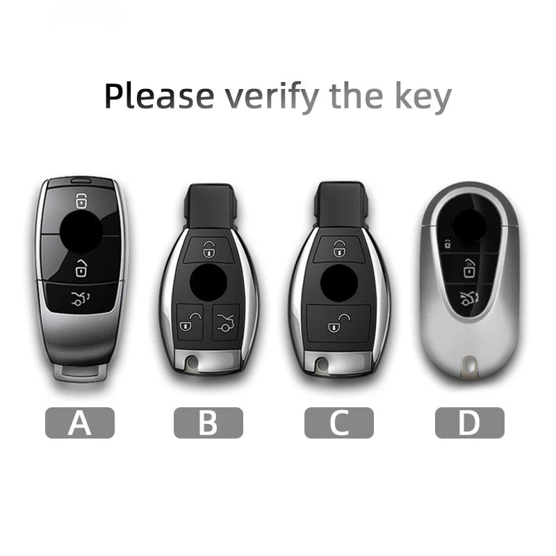Suede Car Key Fob Cover Compatible with Mercedes-Benz CLE, GLC, EQS, EQE, C-Class, E-Class, S-Class, W206, W214, W223, C236, X254