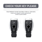 Car Key Cover Compatible with Mercedes-Benz A B C E Class GLS GLA GLK GLC CLS CLA AMG W204 W205 W212 W463 W176 – Carbon Fiber Style