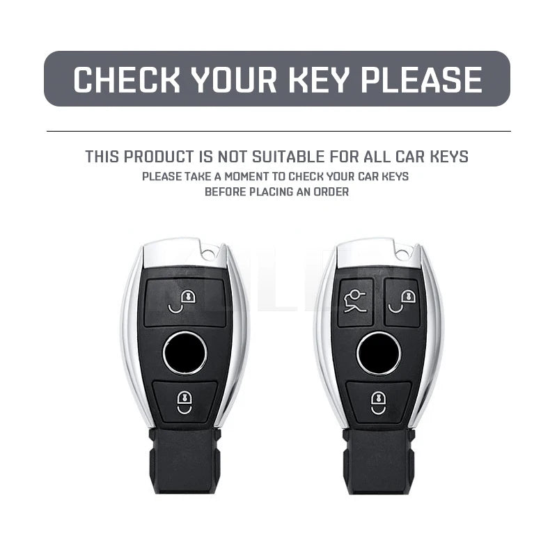 Car Key Cover Compatible with Mercedes-Benz A B C E Class GLS GLA GLK GLC CLS CLA AMG W204 W205 W212 W463 W176 – Carbon Fiber Style