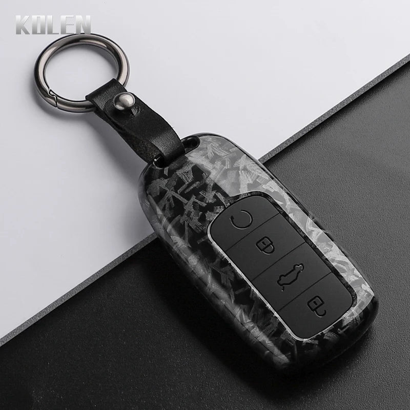 Car Key Cover Compatible with Chery OMODA 5 C5 Tiggo 7 8 Pro Max Tiggo 7 8 Plus Arrizo 5 Plus – Carbon Fiber Style