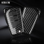 Car Key Cover Compatible with Toyota Camry RAV4 Fortuner Hilux Auris Corolla Avensis Verso Yaris Aygo; Scion tC – Carbon Fiber Style