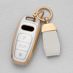 Quicksand Gold TPU Car Key Fob Cover for Audi A3, A4, A6, A7, A8, S8, Q7, Q8, SQ8 & e-tron – B9, C8, D5, 4K – 2018–2021