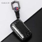 Car Key Cover Compatible with Jaguar XE XJ XF Guitar; Land Rover Range Rover Sport Evoque Freelander Velar Discovery 4 – Carbon Fiber Style