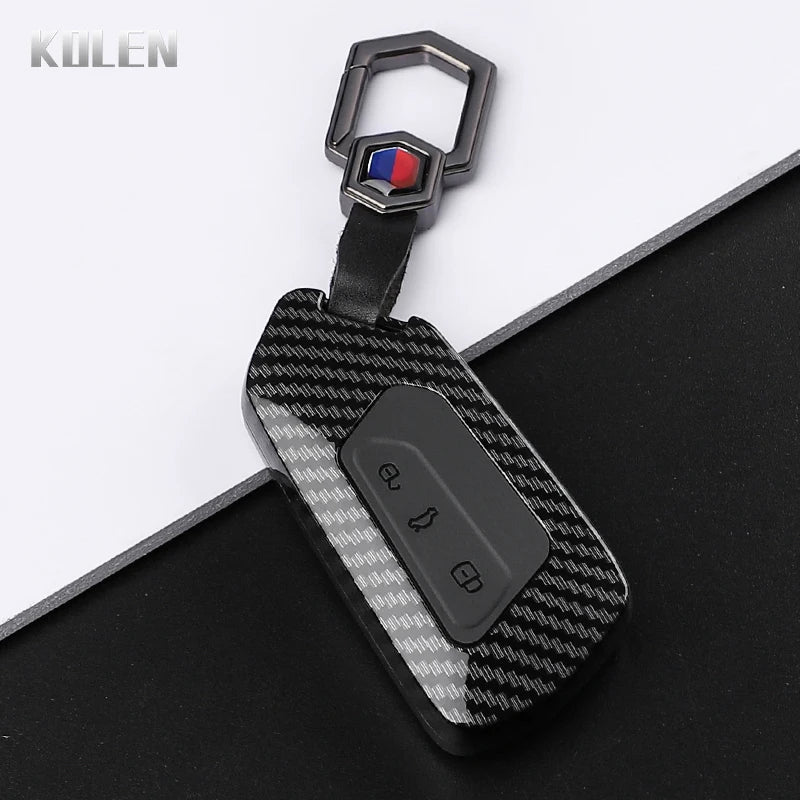 Car Key Cover Compatible with Volkswagen (VW) Golf 8 MK8 ID3 ID.4; CUPRA; Skoda Octavia A8; SEAT Leon MK4 – Carbon Fiber Style