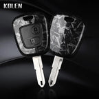 Car Key Cover Compatible with Citroen C1 C2 C3 C4; Peugeot 107 206 207 307; Toyota Aygo – Carbon Fiber Style