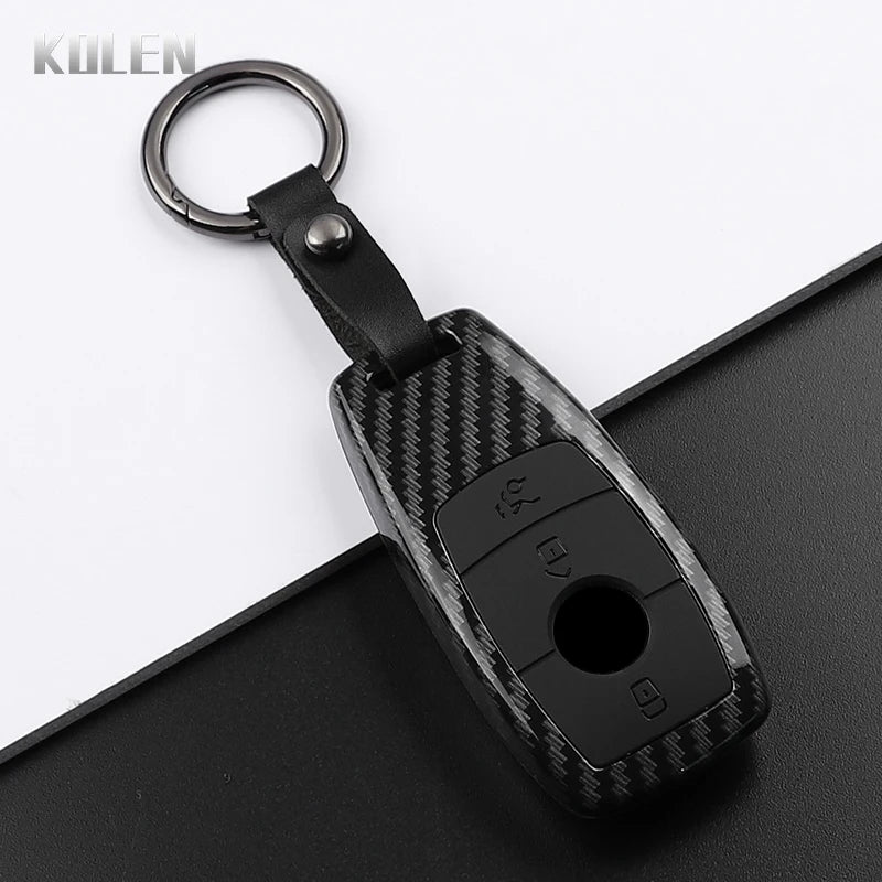 Car Key Cover Compatible with Mercedes-Benz A C E S G Class W177 W205 W213 X167 W222 CLA GLE GLB GLS AMG Maybach – Carbon Fiber Style