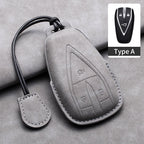 Leather Remote Key Fob Cover Compatible with Changan CS35 Plus, CS55 Plus, CS75 Plus, Eado, UNI-T, UNI K, Oushang X5, X7, EV