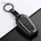 Car Key Cover Compatible with Toyota Prius Camry Corolla CHR C-HR RAV4 Land Cruiser Prado – Carbon Fiber Style