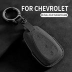 Suede Car Key Cover Compatible with Chevrolet Cruze, Spark, Sonic, Camaro, Volt, Bolt, Trax, Malibu, Onix, Equinox, Orlando, Blazer, Traverse