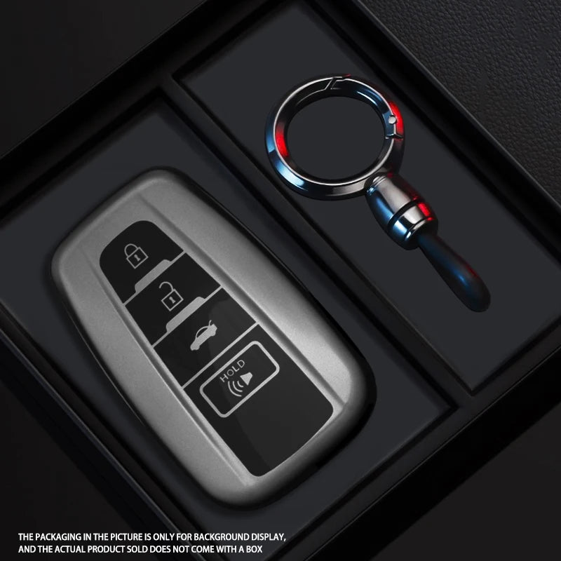 Black Warrior-Style TPU Car Key Fob Cover for Toyota Camry, RAV4, Highlander, Avalon, C-HR, Prius, Corolla & GT86