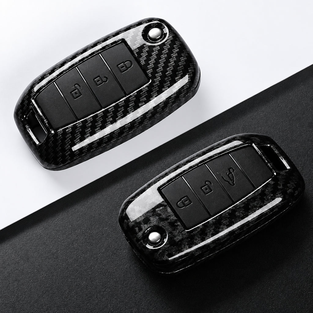 Car Key Cover Compatible with Kia Rio 3 K2 Ceed Cerato K3 Sportage 4 Picanto K5 Optima Sorento Forte Stinger – Carbon Fiber Style