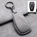 Leather Remote Key Fob Cover Compatible with Changan CS35 Plus, CS55 Plus, CS75 Plus, Eado, UNI-T, UNI K, Oushang X5, X7, EV