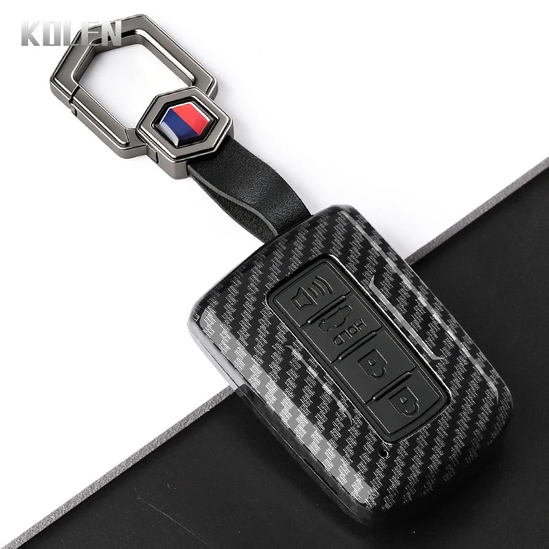 Car Key Cover Compatible with Toyota Prius Plus Auris Camry RAV4 Corolla Avalon Highlander CHR Land Cruiser – Carbon Fiber Style