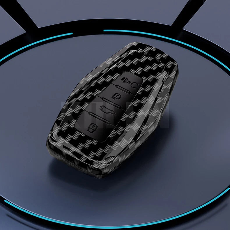 Car Key Cover Compatible with Geely Coolray X6 Geometry C Emgrand Global Kulrey Hawk GX7 Okavango – Carbon Fiber Style